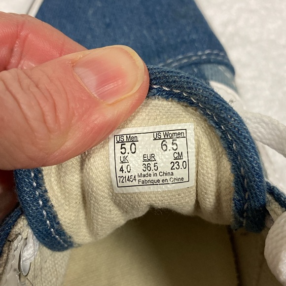 Vans Old Skool 'Denim' Acid Blue Skateboarding Shoes Women Size 6.5 men’s 5 - Picture 8 of 9